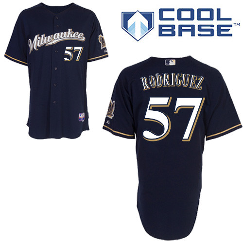 Francisco Rodriguez #57 MLB Jersey-Milwaukee Brewers Men's Authentic Alternate 2 Baseball Jersey